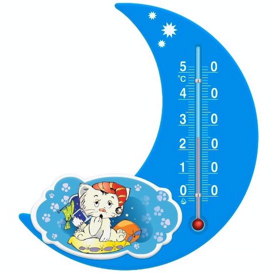 Термометр Склоприлад Сувенір П-17 Місяць Киця блакитний (300197) - фото 1