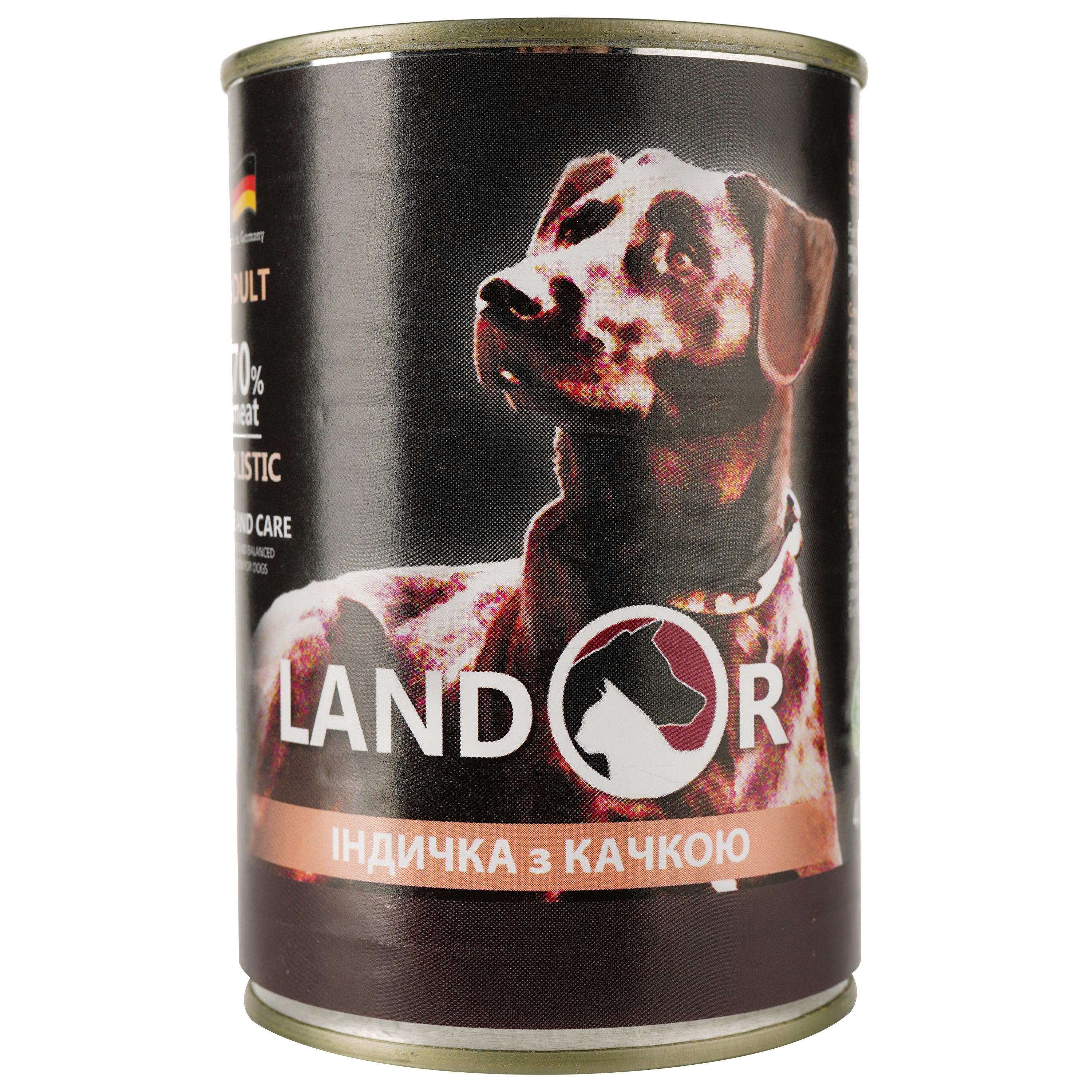 Вологий корм для собак Landor, індичка з качкою, 400 г - фото 1