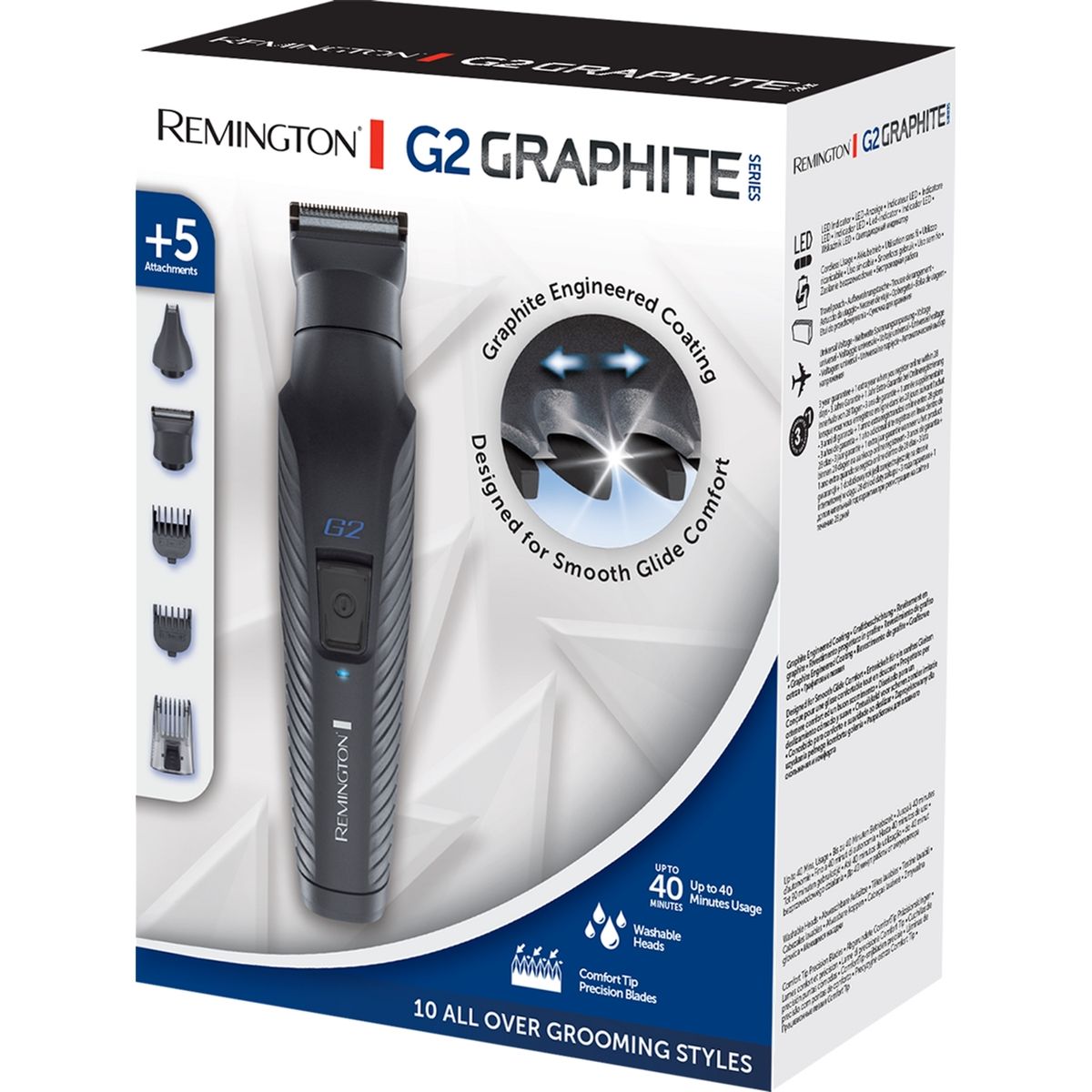 Набір для стрижки Remington G2 Graphite для голови, вусів, бороди, носа і тіла чорний (PG2000) - фото 4