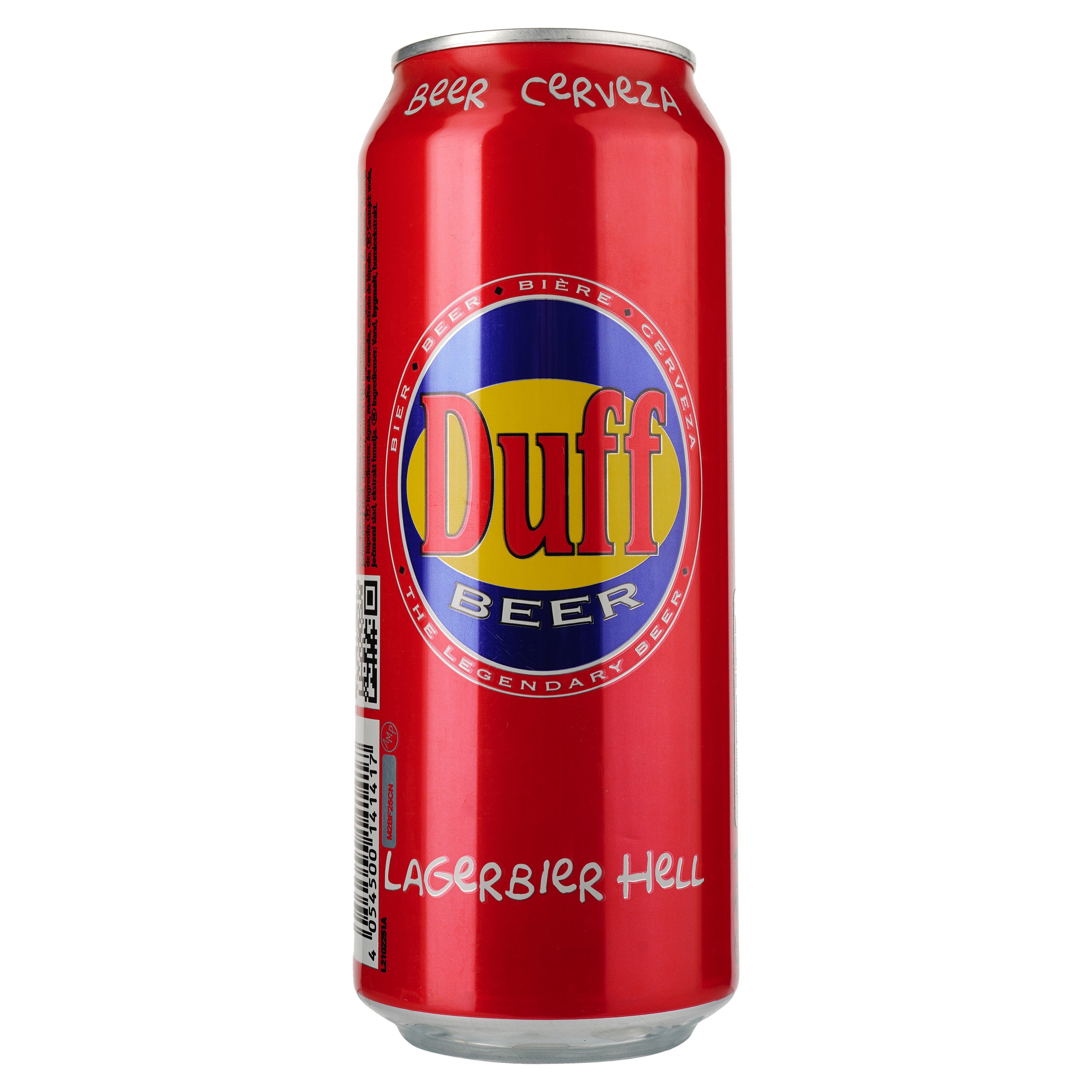 Пиво Duff Lagerbier Hell светлое фильтрованное 4.9% ж/б 0.5 л. - фото 1