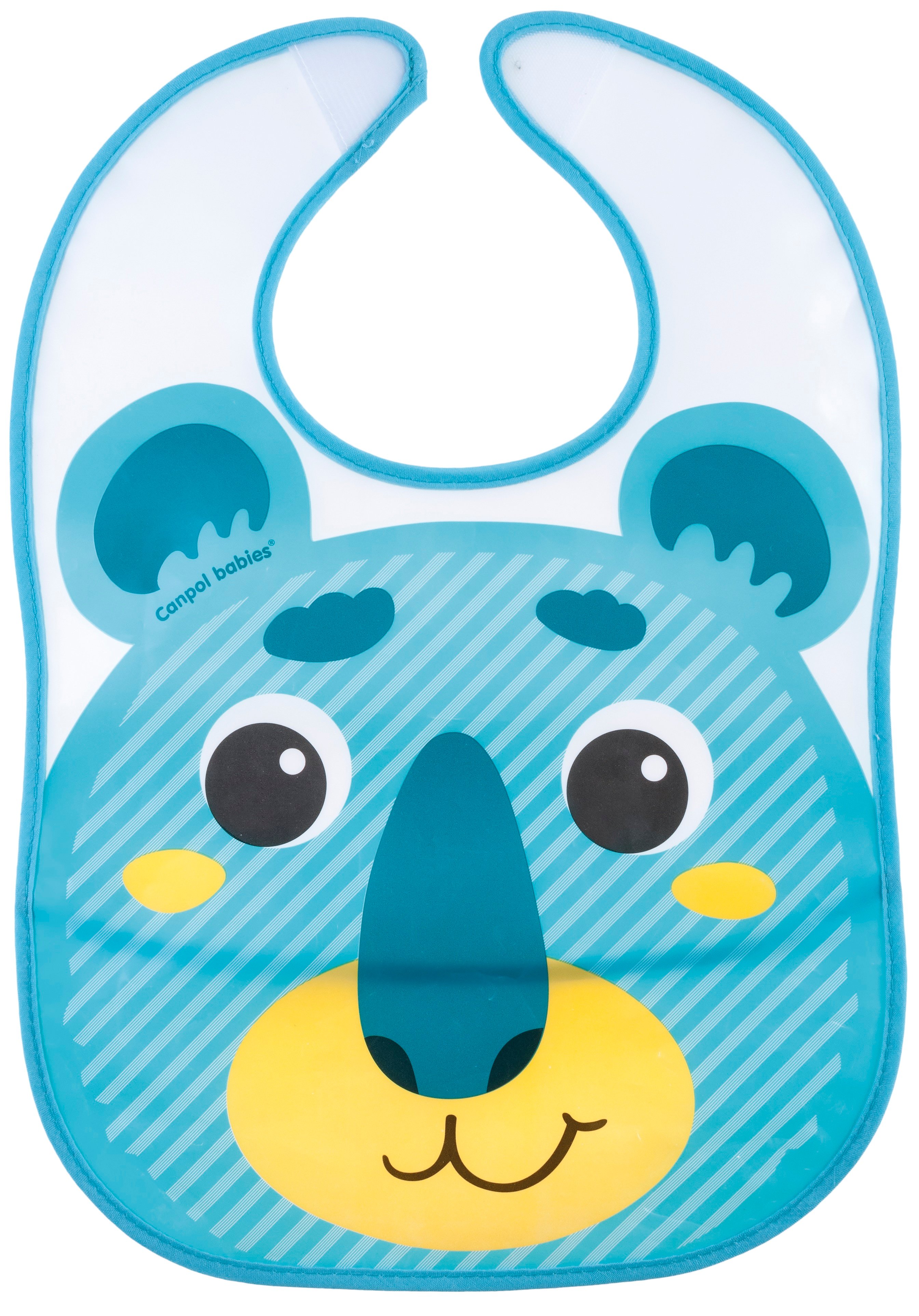 Пластиковий нагрудник з кишенею Canpol Babies Hello Little Ведмедик, блакитний (9/232_tur) - фото 1