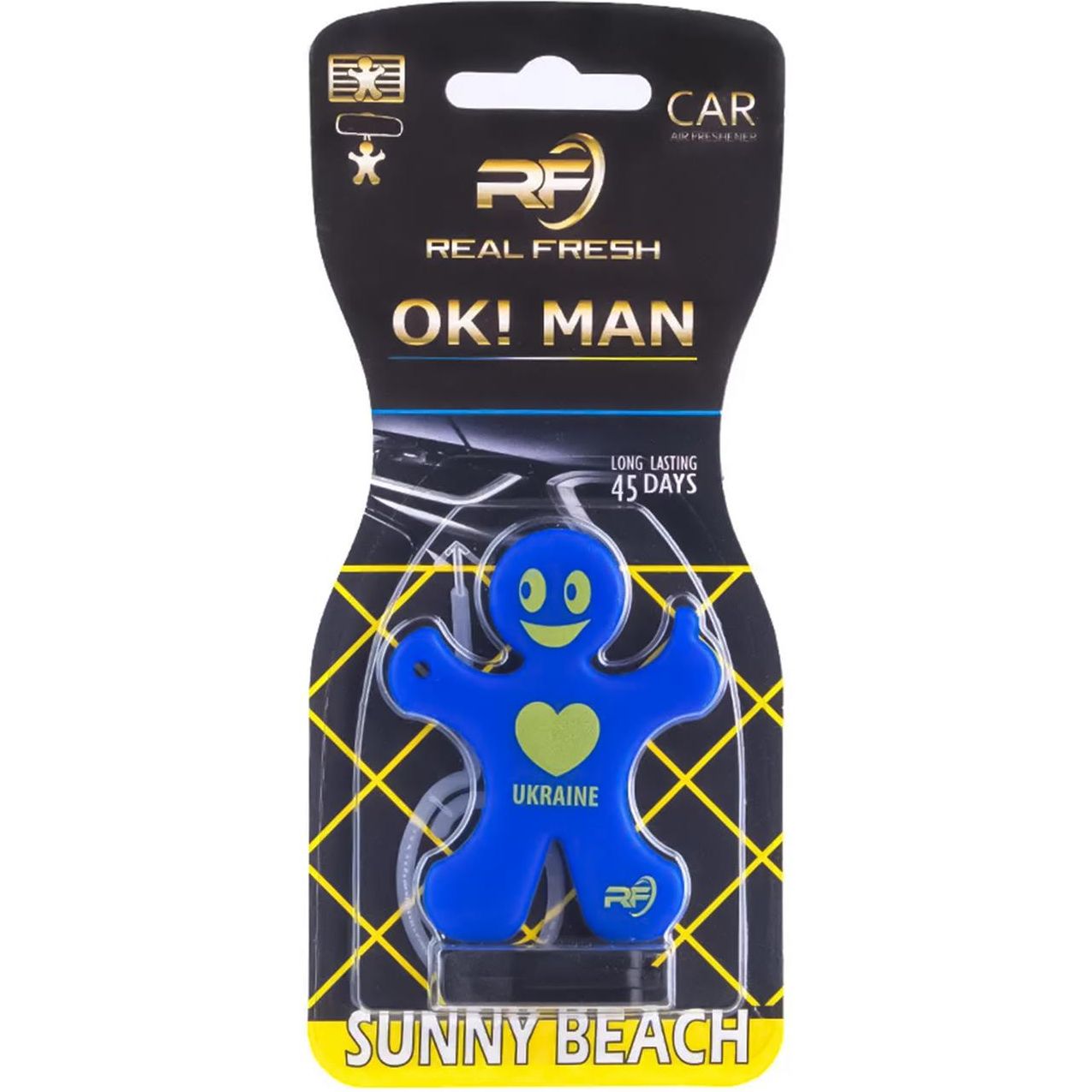 Ароматизатор Real Fresh OK! MAN Sunny Beach Сердце желтый - фото 1