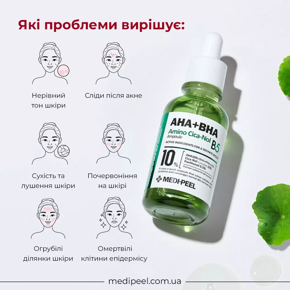 Сыворотка для лица Medi-Peel AHA BHA Amino Cica-Nol B5 Ampoule отшелушивающая 30 мл - фото 6