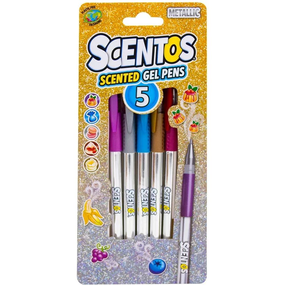 Набір ароматних гелевих ручок Scentos Металiчне сяйво  5 кольорів 5 шт. (2032383324.0) - фото 1