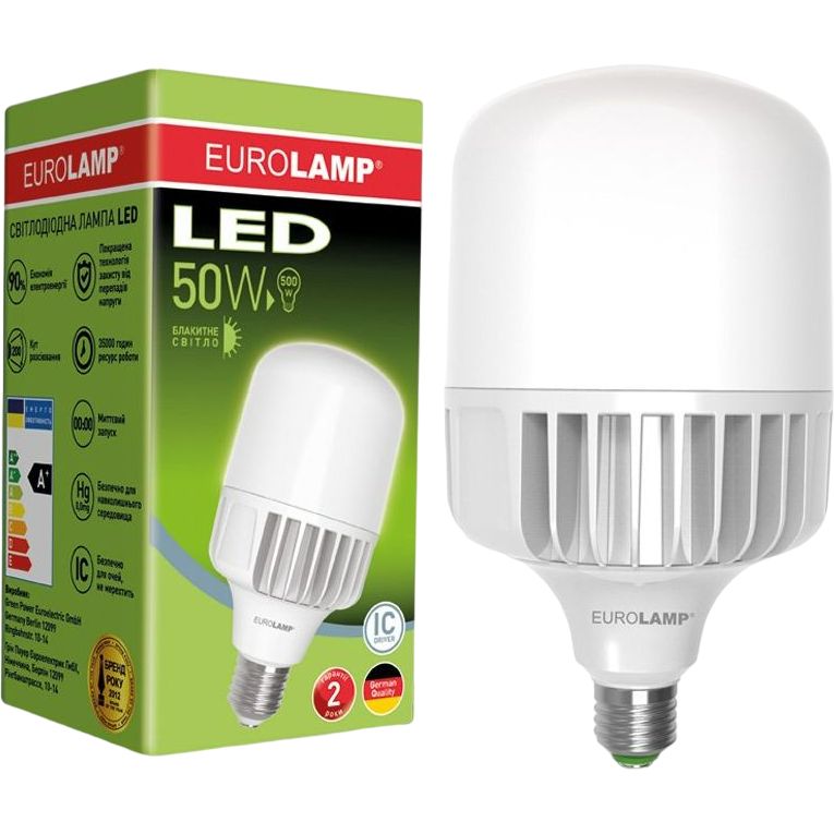 Светодиодная лампа Eurolamp LED Сверхмощная 50W, E40, 6500K (LED-HP-50406) - фото 1