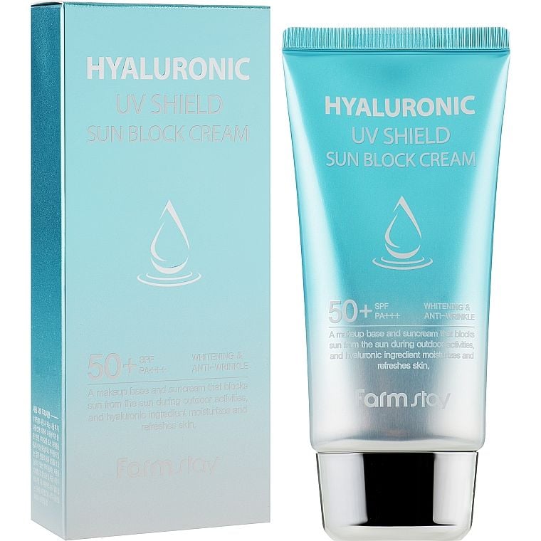 Сонцезахисний крем для обличчя FarmStay Hyaluronic UV Shield Block Cream SPF50+ PA+++, 70 мл - фото 2