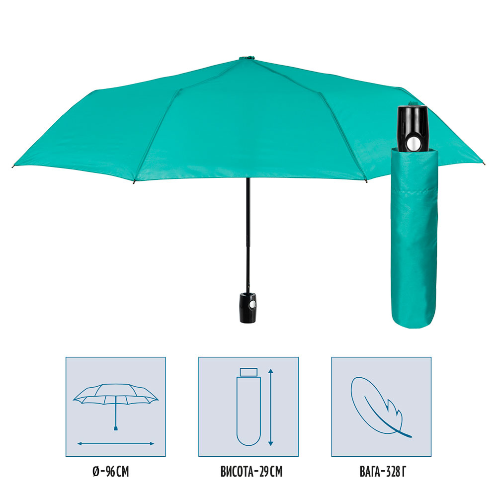 Зонтик Perletti Ombrelli складной автоматический зеленый (96007-08) - фото 2