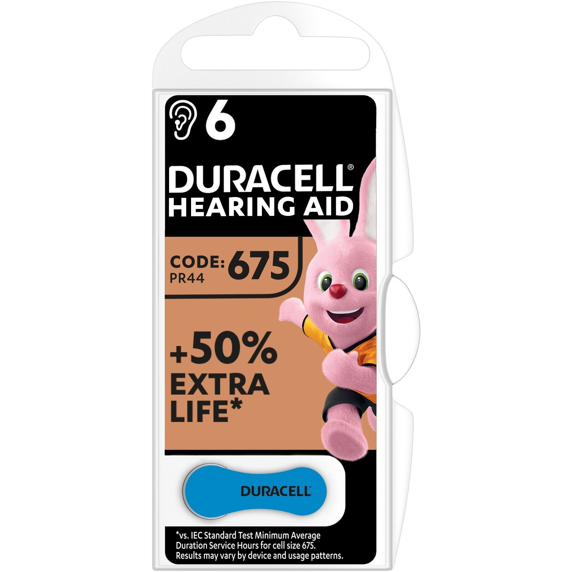 Батарейки для слухових апаратів Duracell Hearing Aid 675, 6 шт. - фото 1