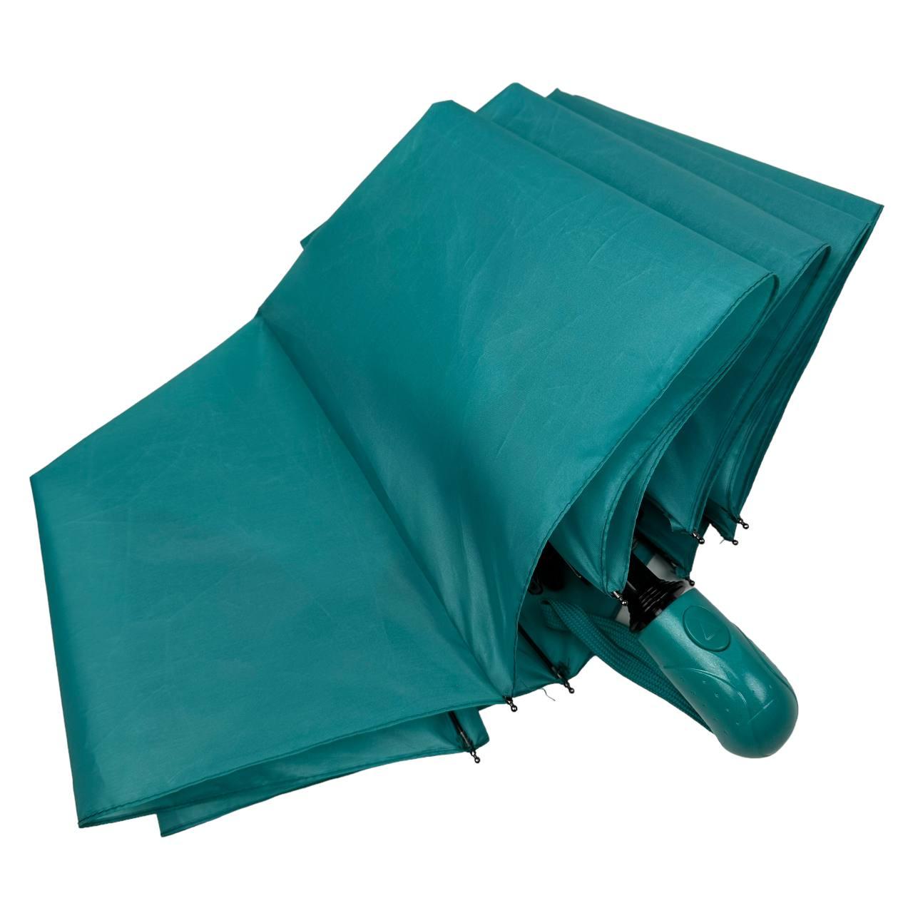 Женский складной зонтик полуавтомат Toprain 98 см бирюзовый - фото 5