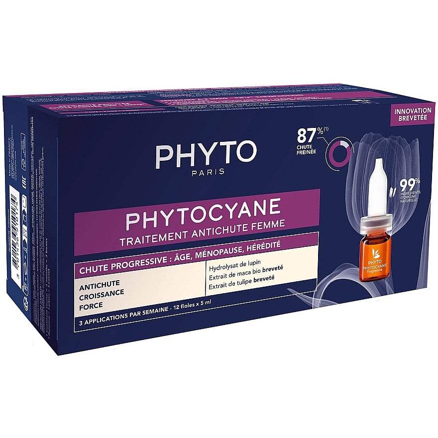 Набір Phyto Phytocyane Progressive: шампунь Invigorating Shampoo 100 мл + засіб проти випадіння волосся Treatment 12 шт. х 5 мл - фото 3