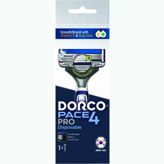 Бритва одноразовая Dorco Pace4 Pro 4 лезвия, 1 шт. - фото 1