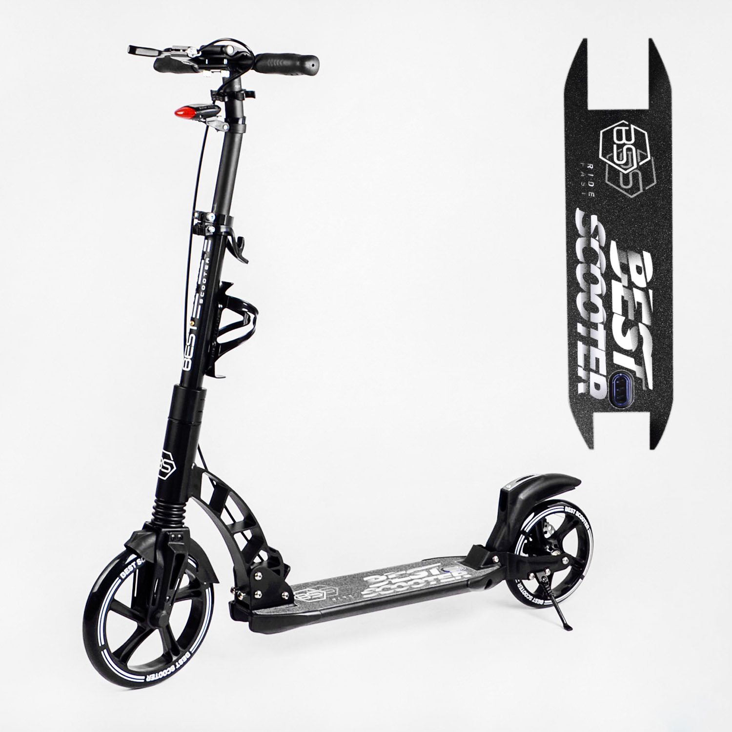 Самокат Best Scooter складаний 49х14х93-103 см Чорний 000231305 - фото 2