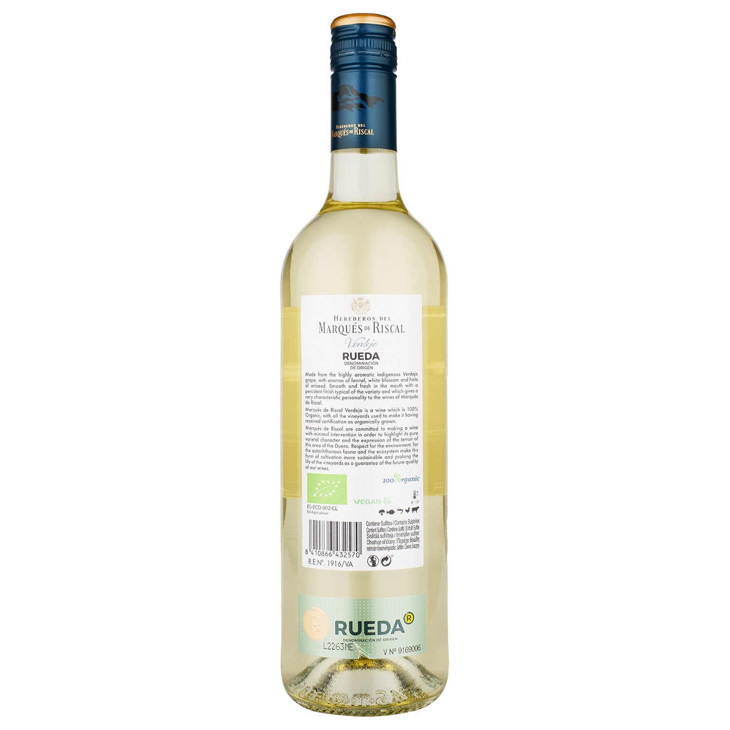 Вино Marques de Riscal Verdejo Organic, белое, сухое, 0,75 л (59848) - фото 2