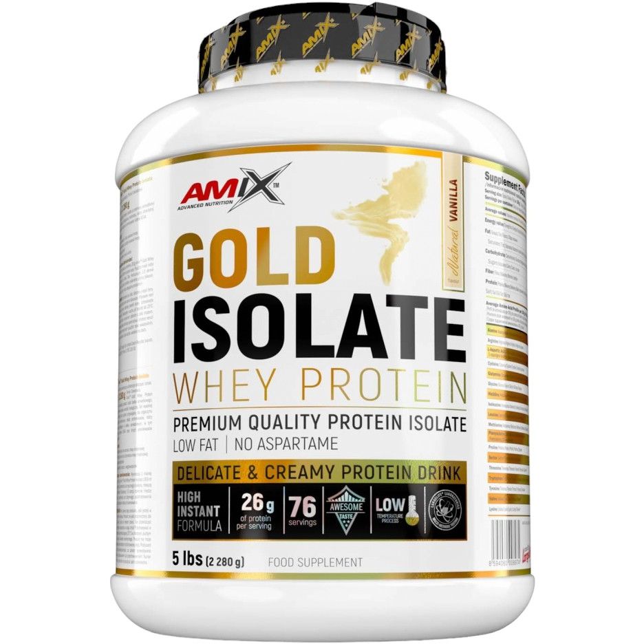 Протеин Amix Gold Whey Protein Isolate Натуральная ваниль 2.28 кг (818100) - фото 1