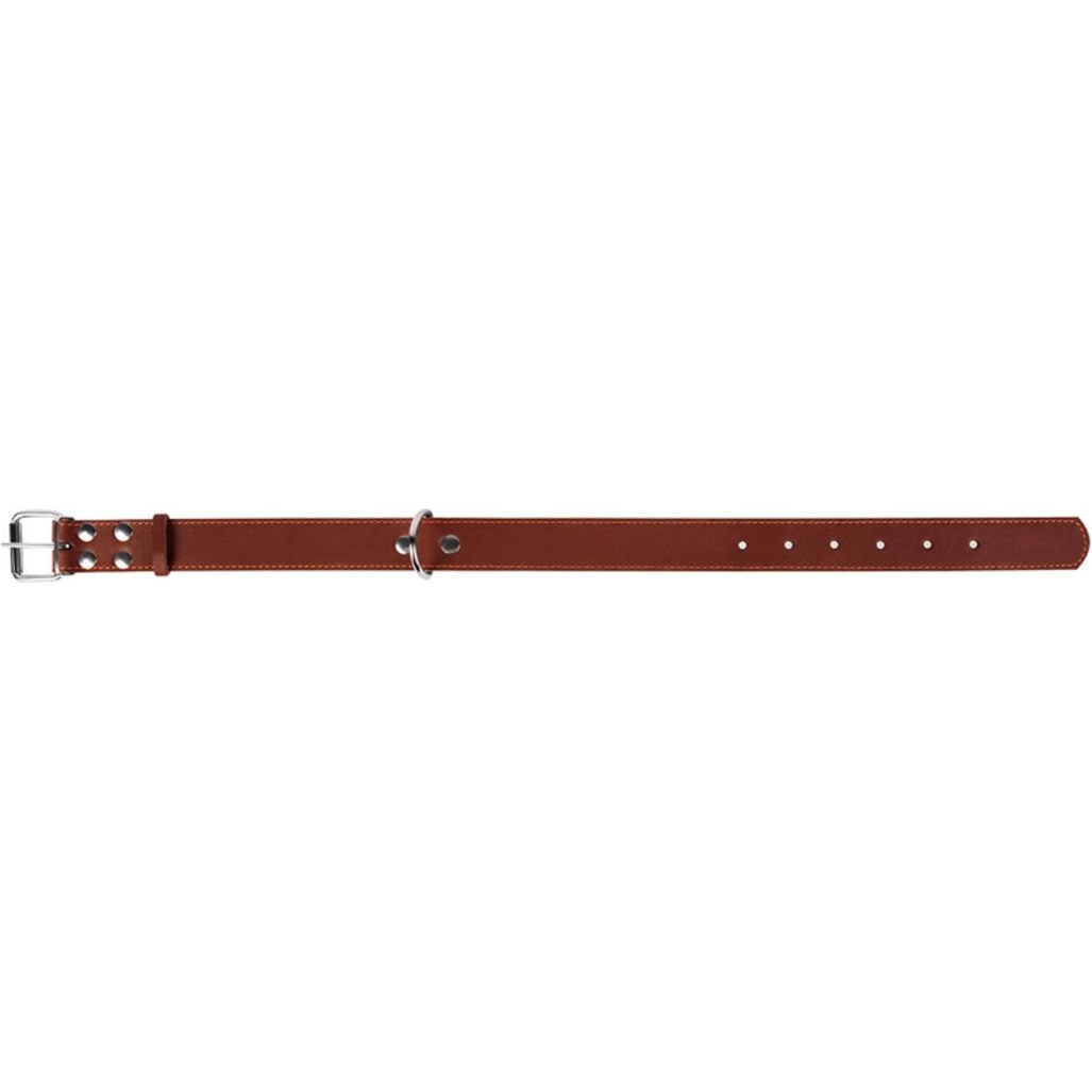Ошейник двойной Collar, кожа, 48-63х3,5 см, коричневый - фото 4