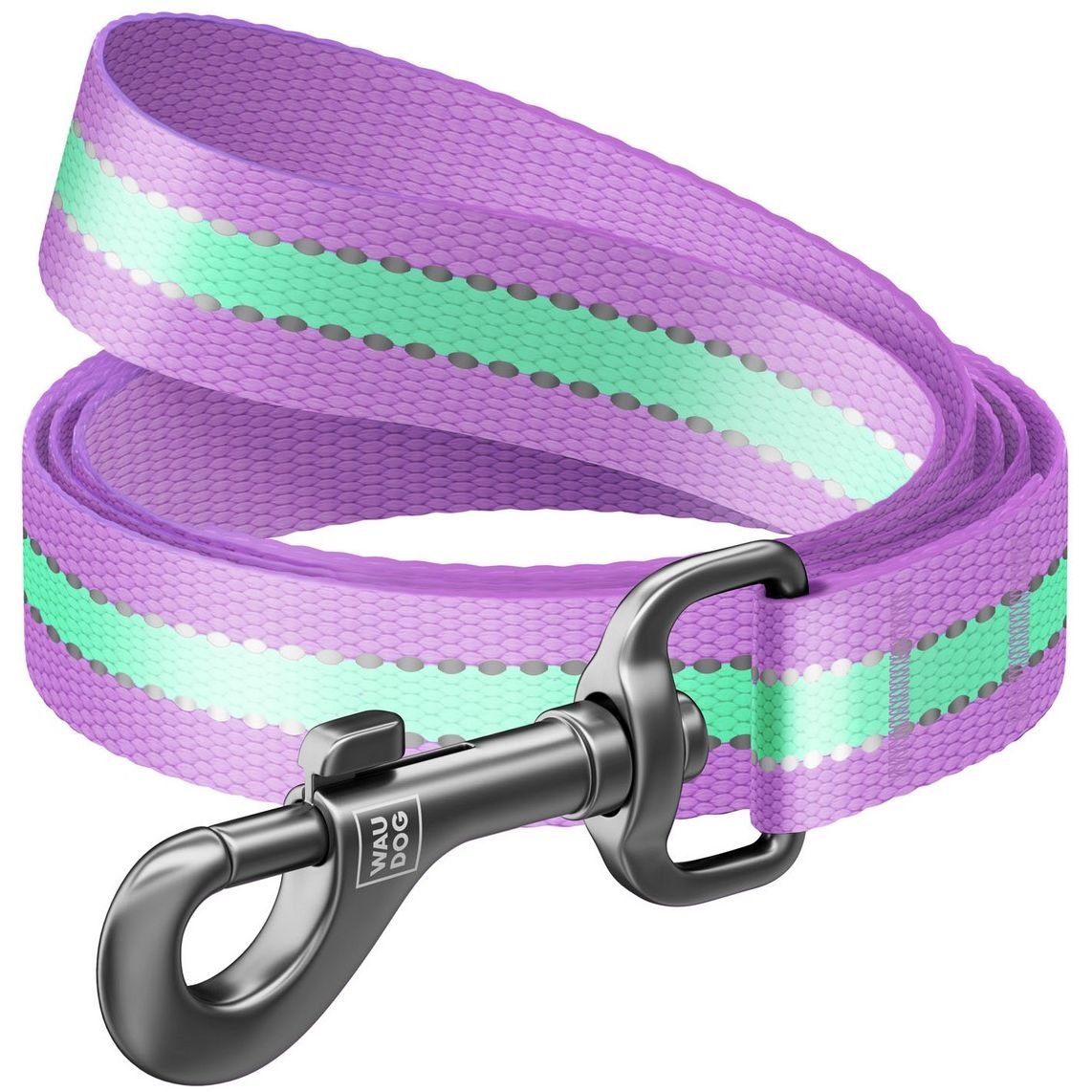 Повідець для собак Waudog Nylon, 122х2 см, світловідбивний, фіолетовий - фото 1