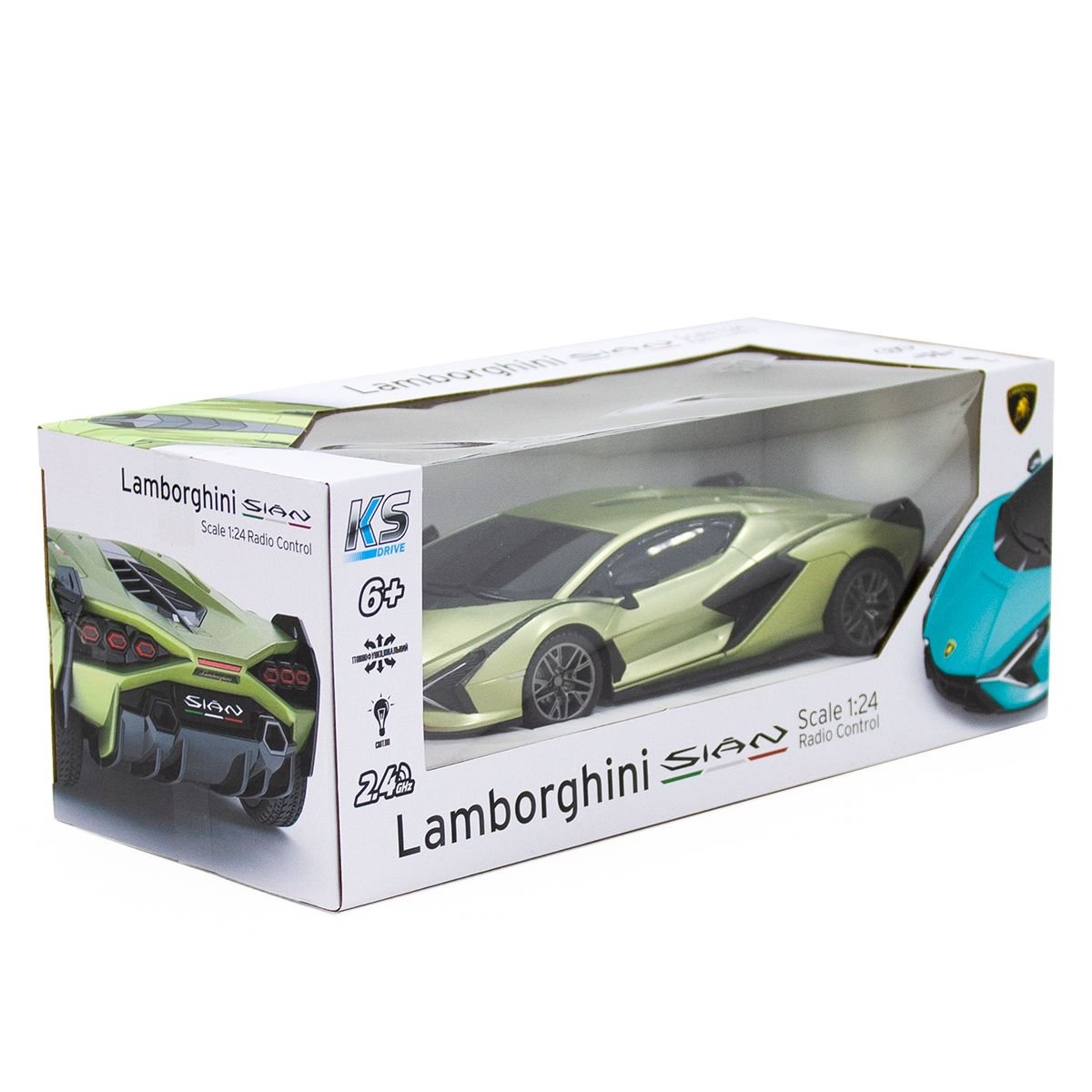 Автомобиль KS Drive на р/у Lamborghini Sian 1:24, 2.4Ghz зеленый (124GLSG) - фото 10