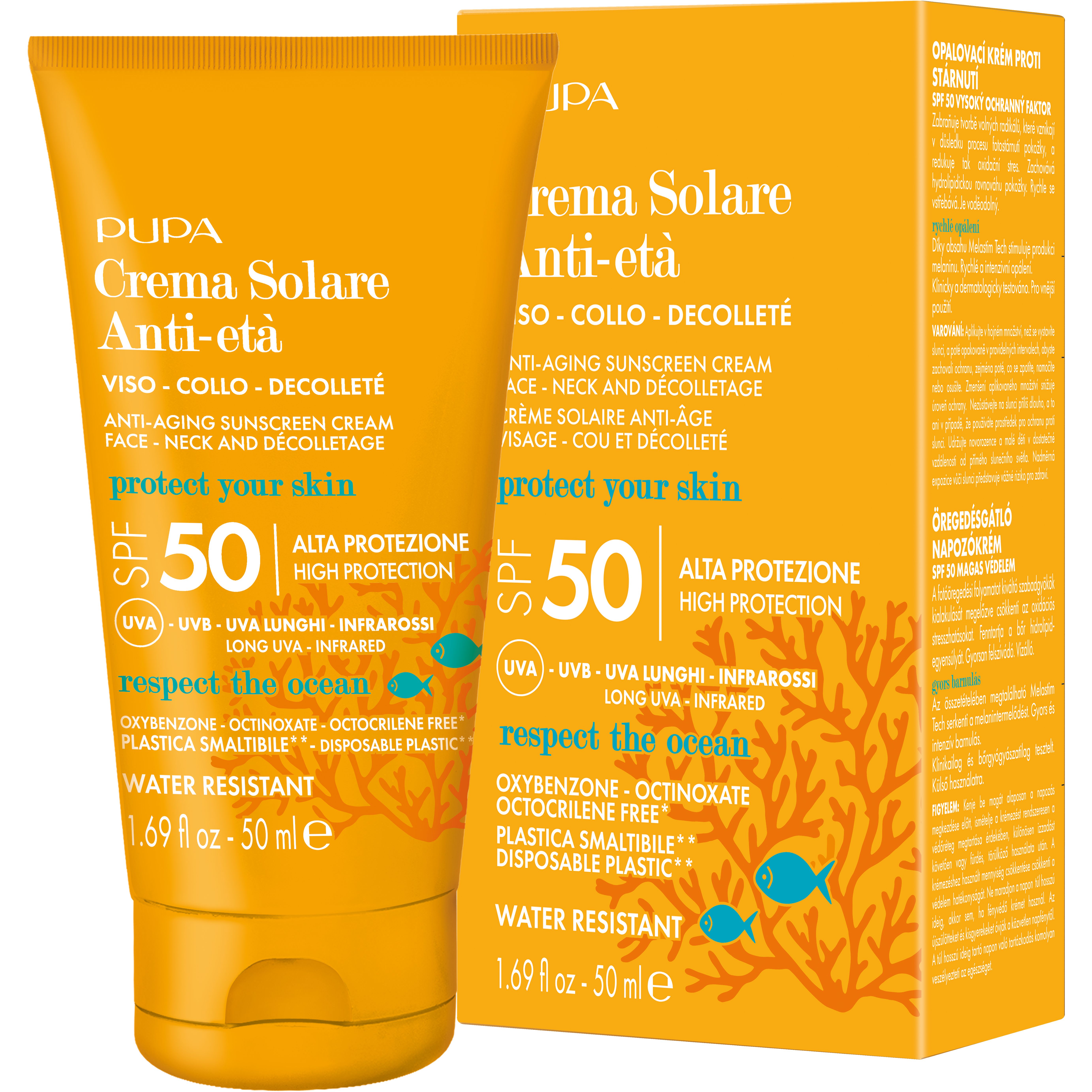 Антивозрастной солнцезащитный крем Pupa Anti-Aging Suncreen Cream High Protection SPF 50, 50 мл (1067473) - фото 1