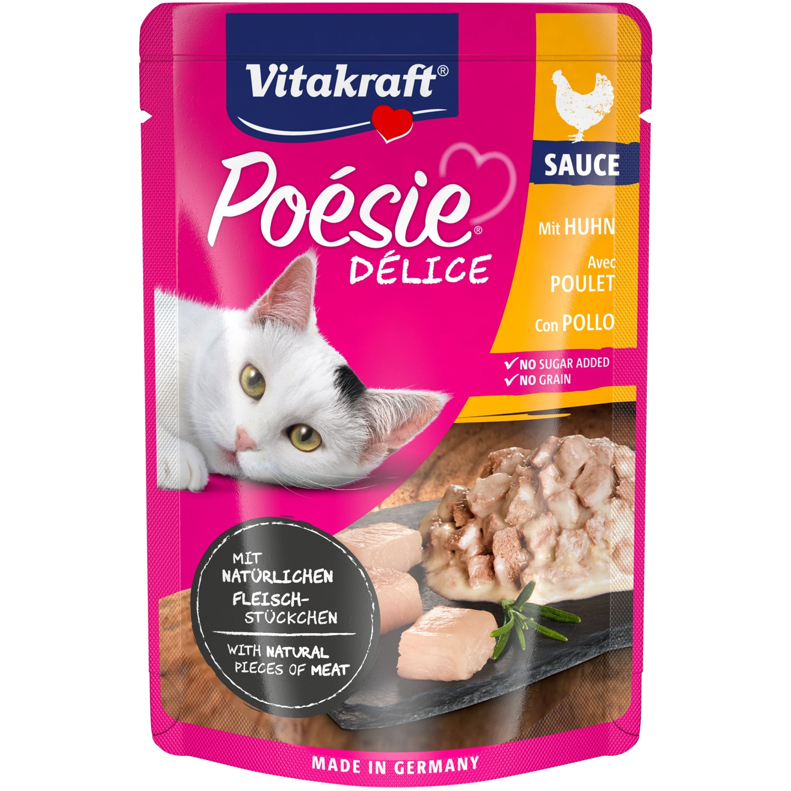 Вологий корм для котів Vitakraft Poеsie Dеlice курка в соусі, 85 г - фото 1