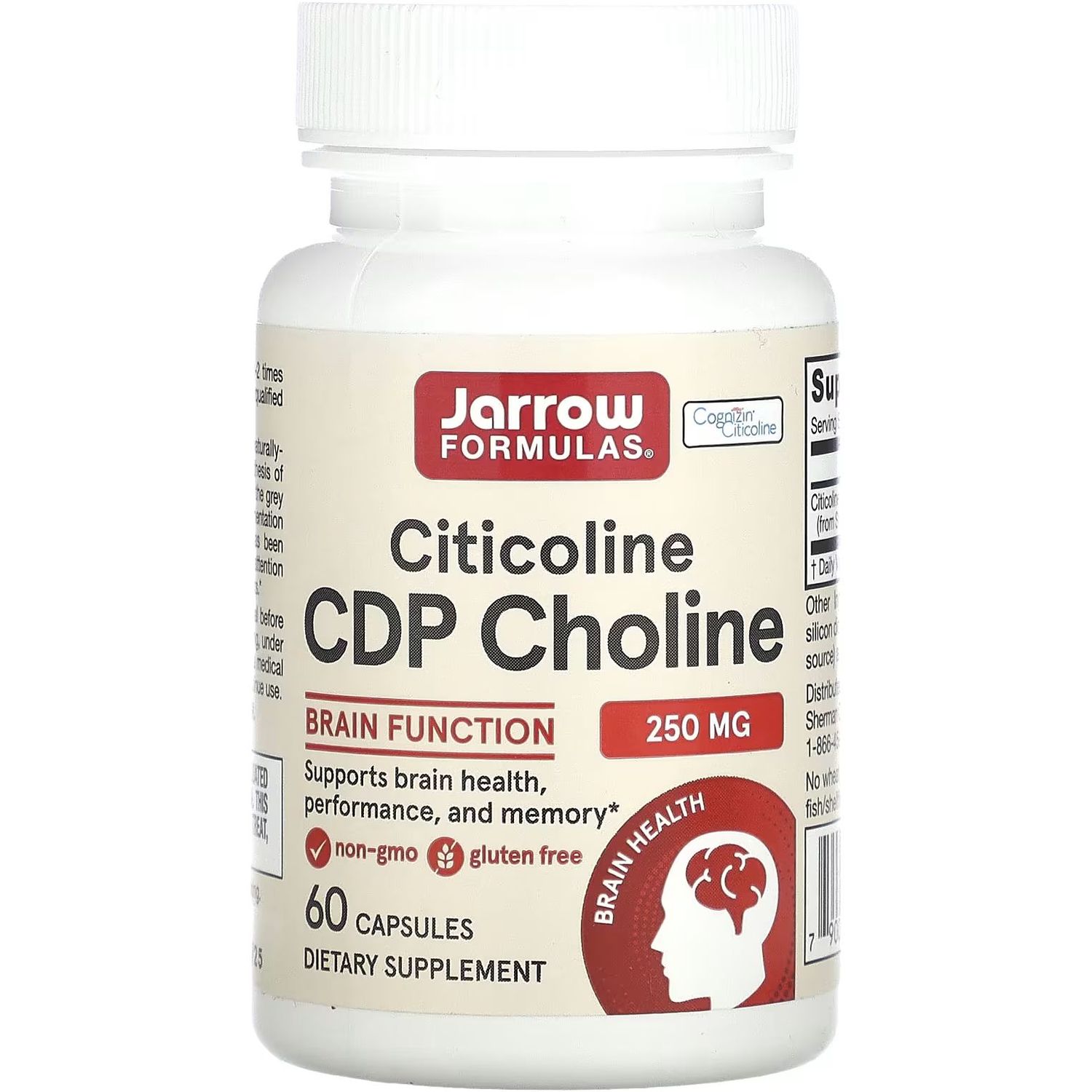 Цитиколін Jarrow Formulas Citicoline CDP Choline 250 мг 60 капсул - фото 1