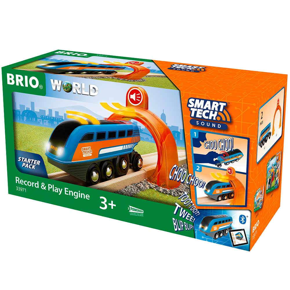 Локомотив для железной дороги Brio Smart Tech со звукозаписью (33971) - фото 1