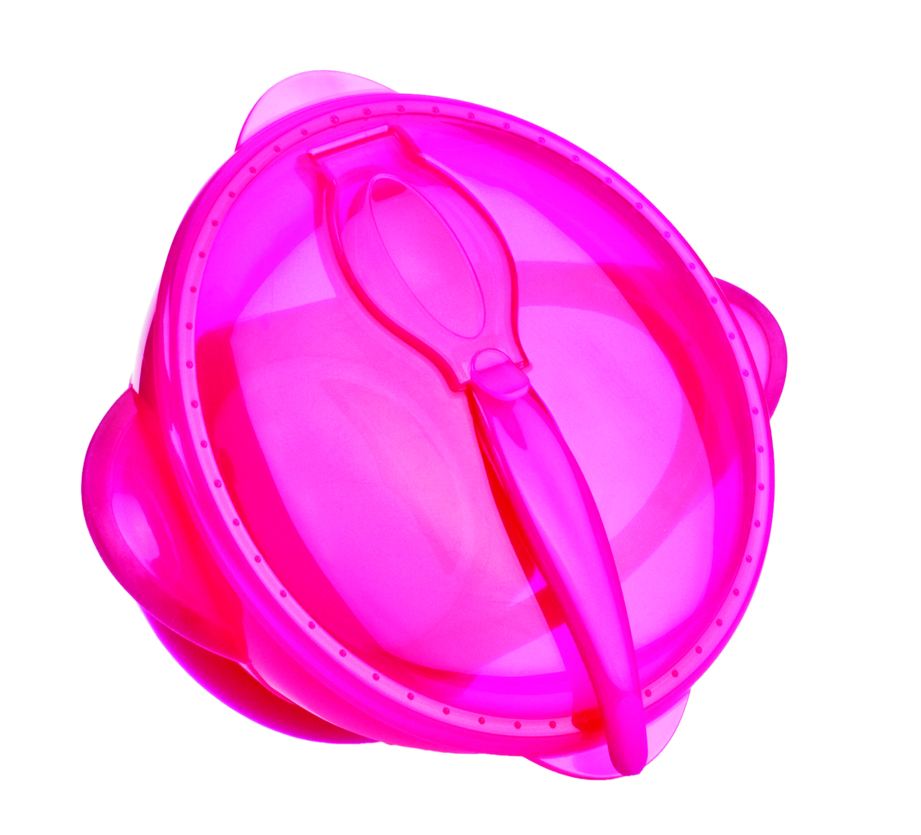 Тарілка на присосці Nuby з кришкою і ложкою, рожевий (5419pnk) - фото 1