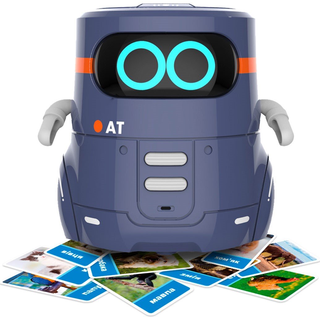 Розумний робот AT-Robot з сенсорним керуванням та навчальними картками, українська мова, темно-фіолетовий (AT002-02-UKR) - фото 4