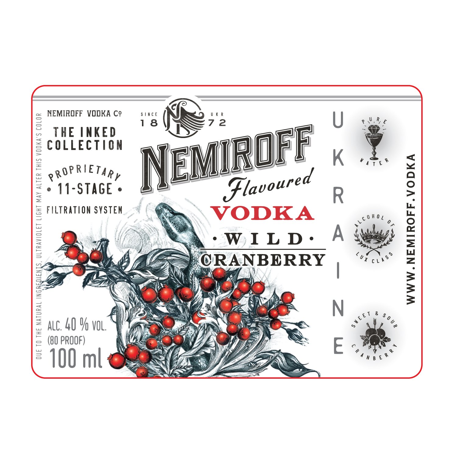 Настоянка Nemiroff Wild Cranberry 40% 0.1 л - фото 5