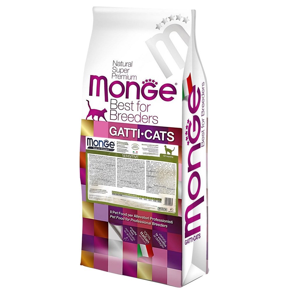 Сухой корм Monge Cаt Sensitive, для котов с чувствительным пищеварением, 10 кг - фото 1