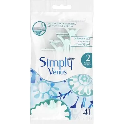 Одноразові станки для гоління жіночі Simply Venus 2, 4 шт. - фото 2