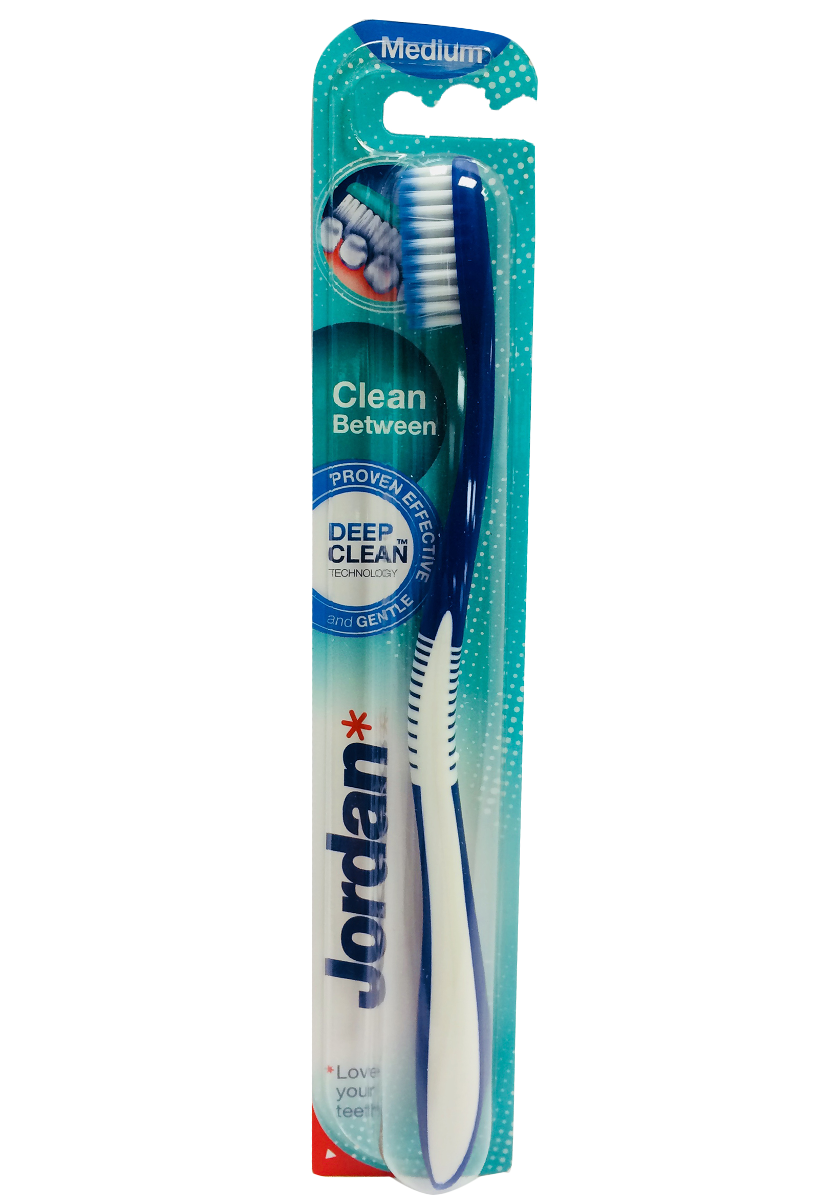 Зубна щітка Jordan Clean Between, для чутливих зубів та ясен, синій з білим - фото 1