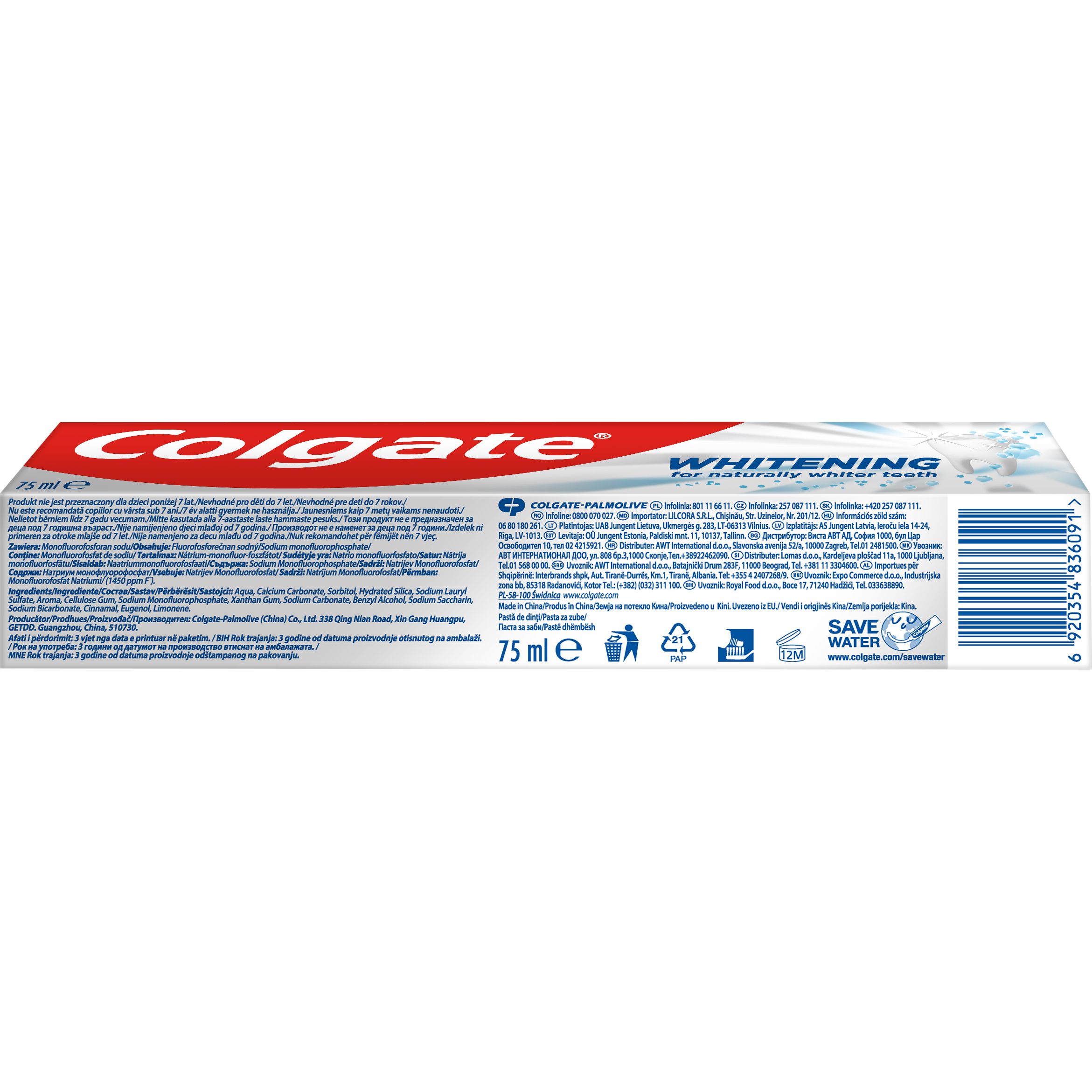 Зубна паста Colgate Whitening for Naturally Whiter Teeth 75 мл - фото 5