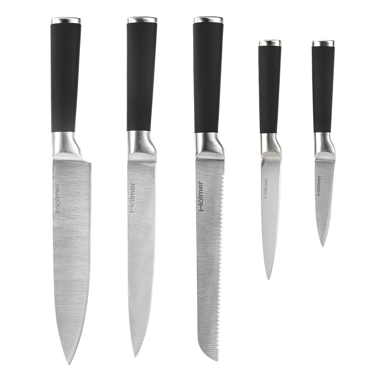 Набір ножів Holmer, 6 предметів, чорний (KS-66325-BSSSB Fixity) - фото 2