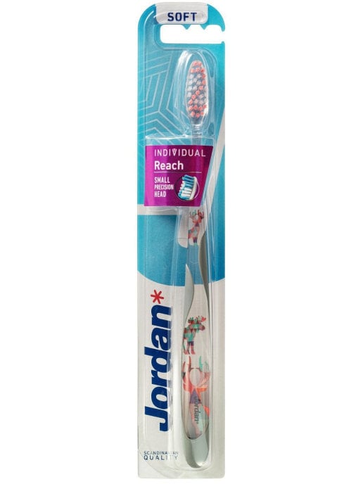 Дизайнерська зубна щітка Jordan Individual Reach, сірий з дизайном - фото 1