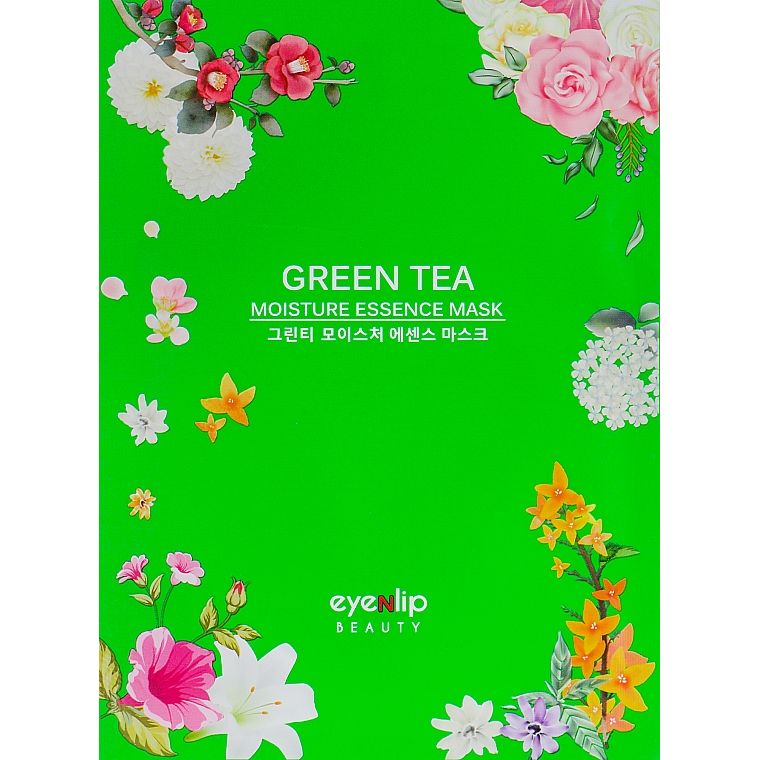 Тканинна маска для обличчя Eyenlip Green Tea з екстрактом зеленого чаю 10 шт. - фото 1