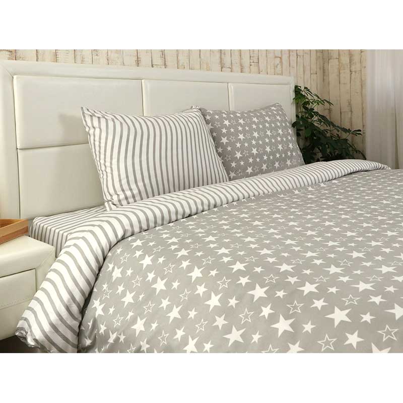 Комплект постельного белья Руно Star, двуспальный, микрофайбер, серый (655.52Star_1) - фото 3