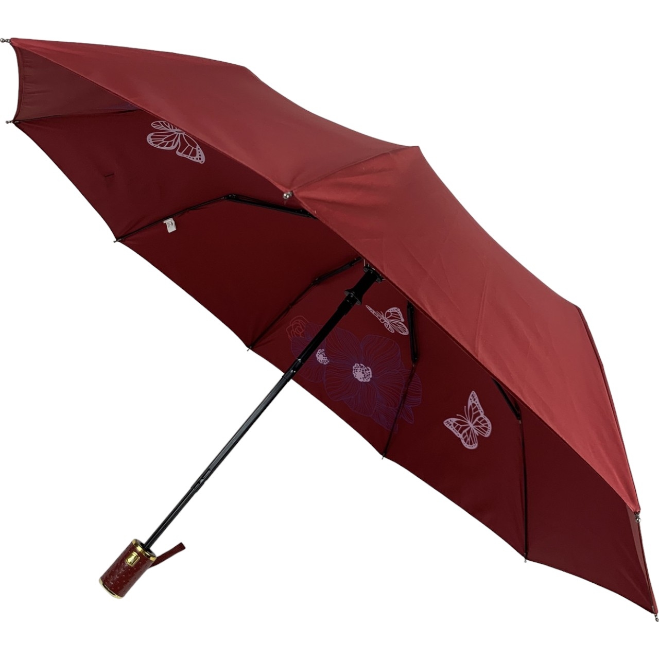 Женский складной зонтик полуавтомат Max 102 см бордовый - фото 1