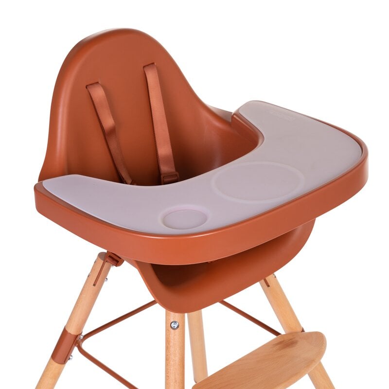 Столик к стулу для кормления Childhome Evolu с силиконовым подносом, рыжий (CHEVOTSRU) - фото 3