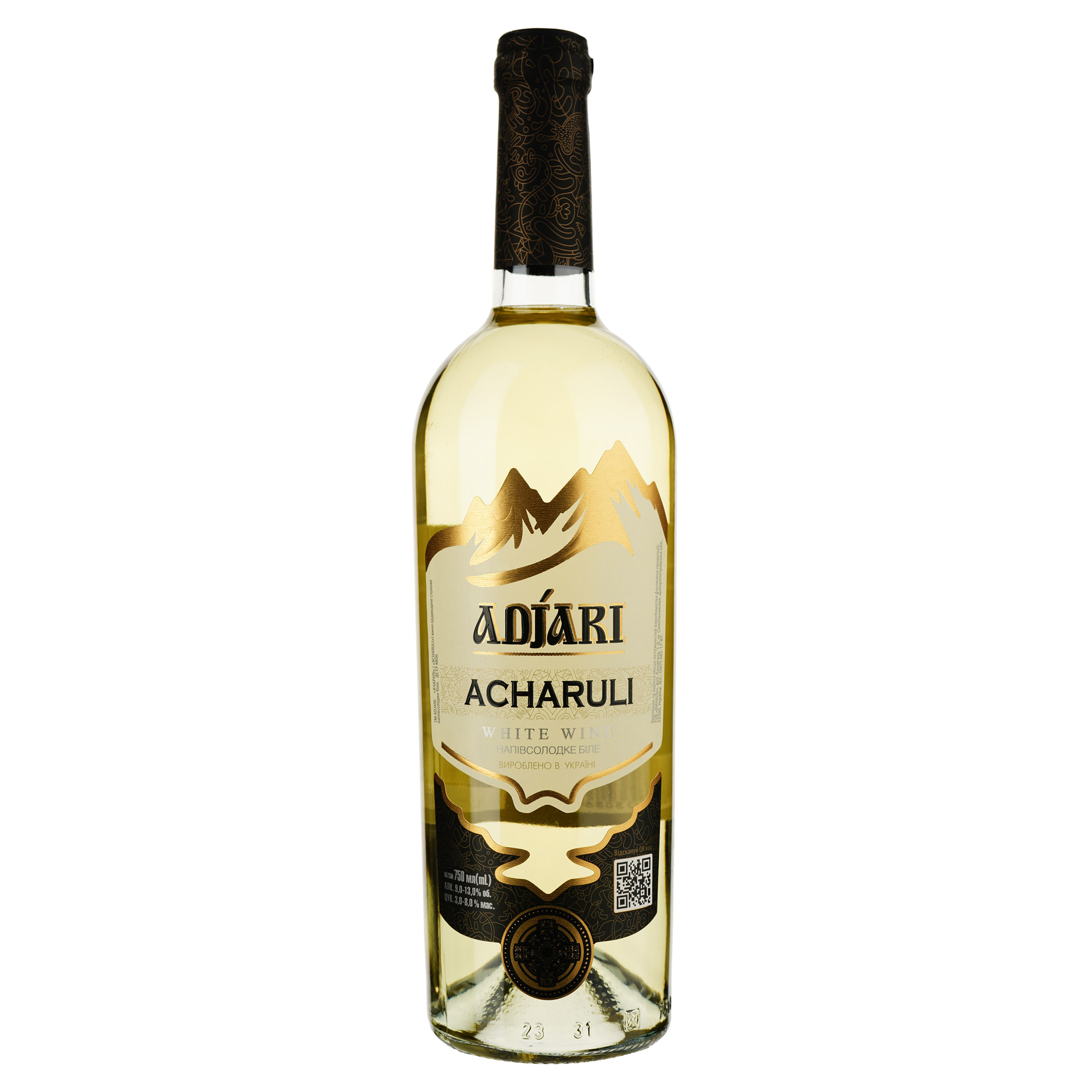 Вино Adjari Acharuli, белое, полусладкое, 0,75 л - фото 1