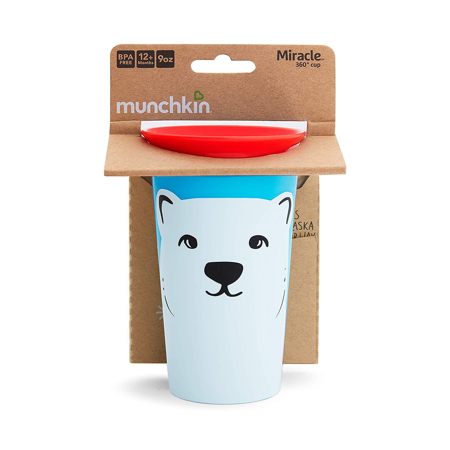 Чашка непроливная Munchkin Miracle 360 WildLove Белый медведь, 266 мл, красный (051779) - фото 3