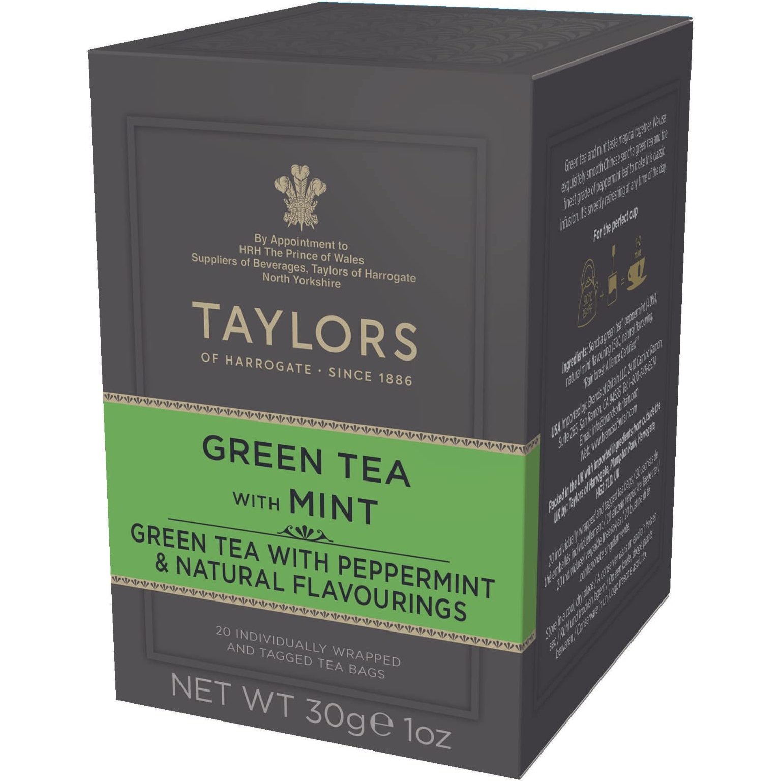 Чай зеленый Taylors of Harrogate Green Tea With Mint с мятой 20х1.5 г - фото 2