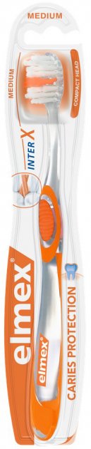 Зубная щетка Elmex Защита от кариеса, средняя, оранжевый - фото 1