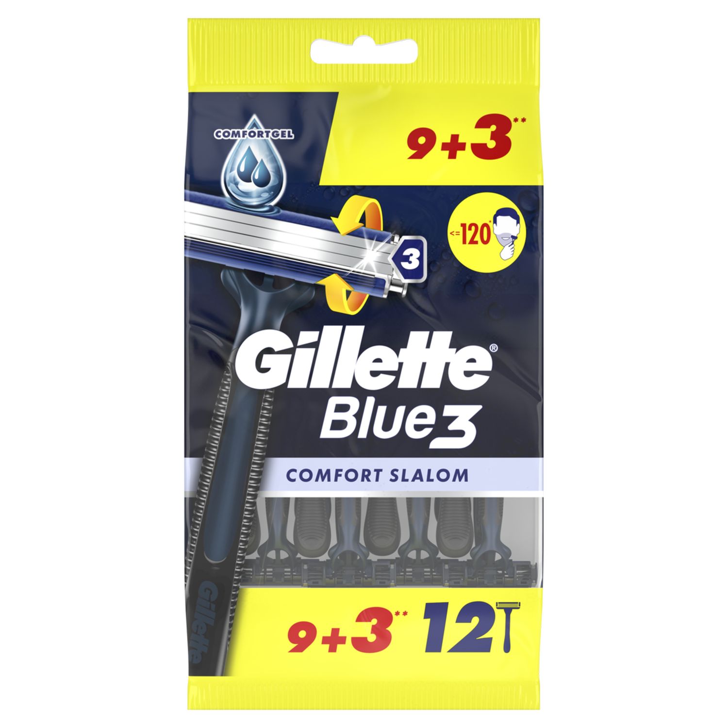 Одноразовые станки для бритья Gillette Blue 3 Comfort Slalom 12 шт. - фото 2
