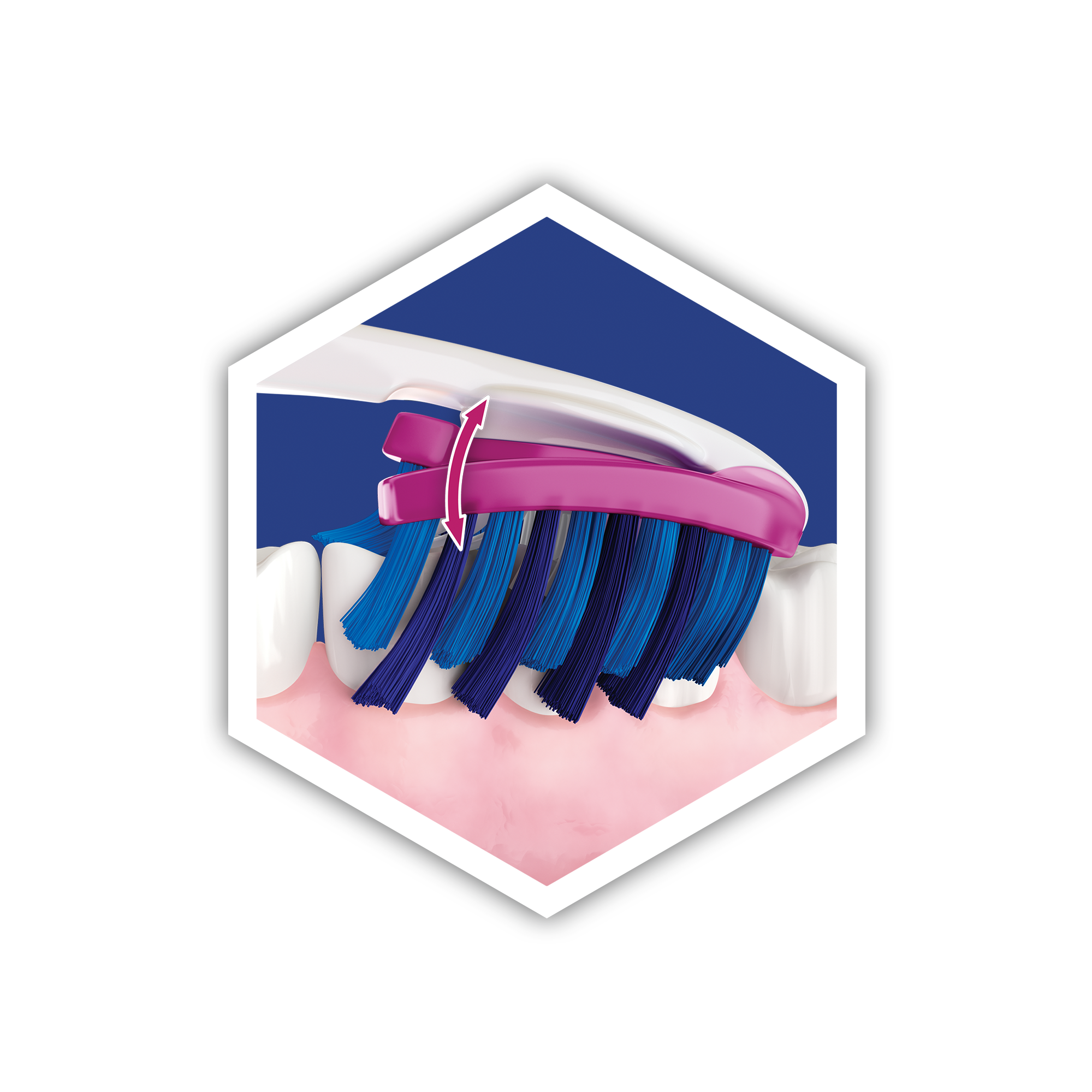 Зубна щітка Oral-B 3D White Luxe Pro-Flex, середня, рожевий - фото 3