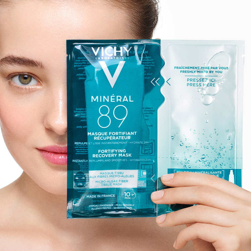 Зміцнююча тканинна маска Vichy Mineral 89, для зволоження та відновлення шкіри обличчя, 29 мл - фото 8