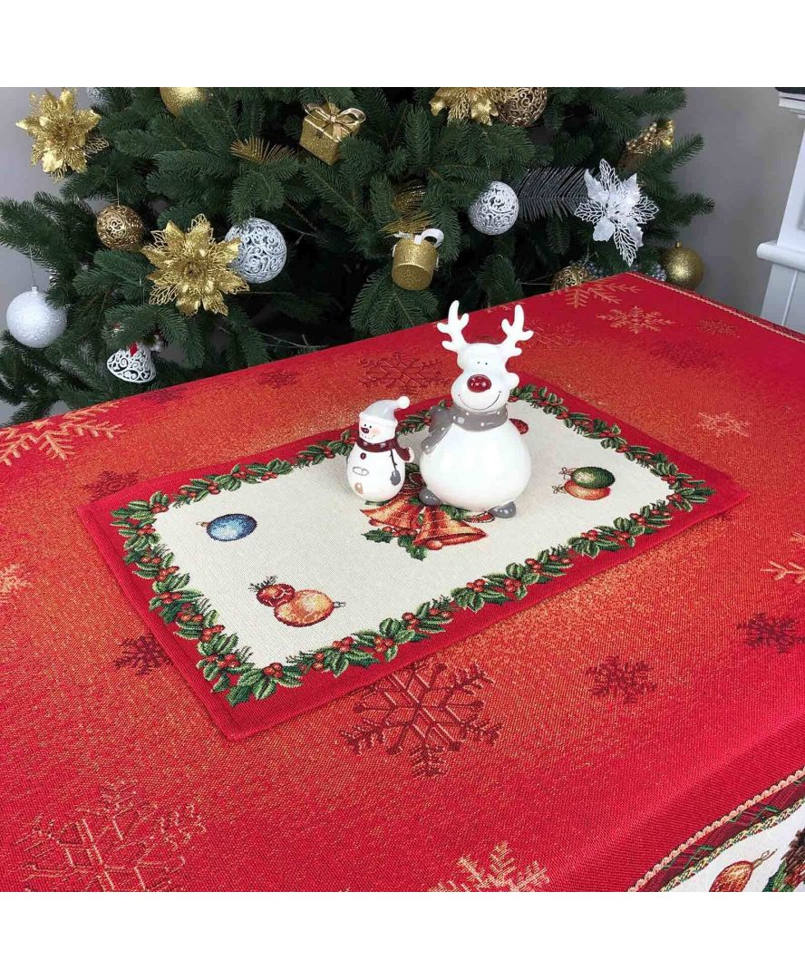 Салфетка на стол Прованс Праздник, 50х30 см, красный (23418) - фото 3