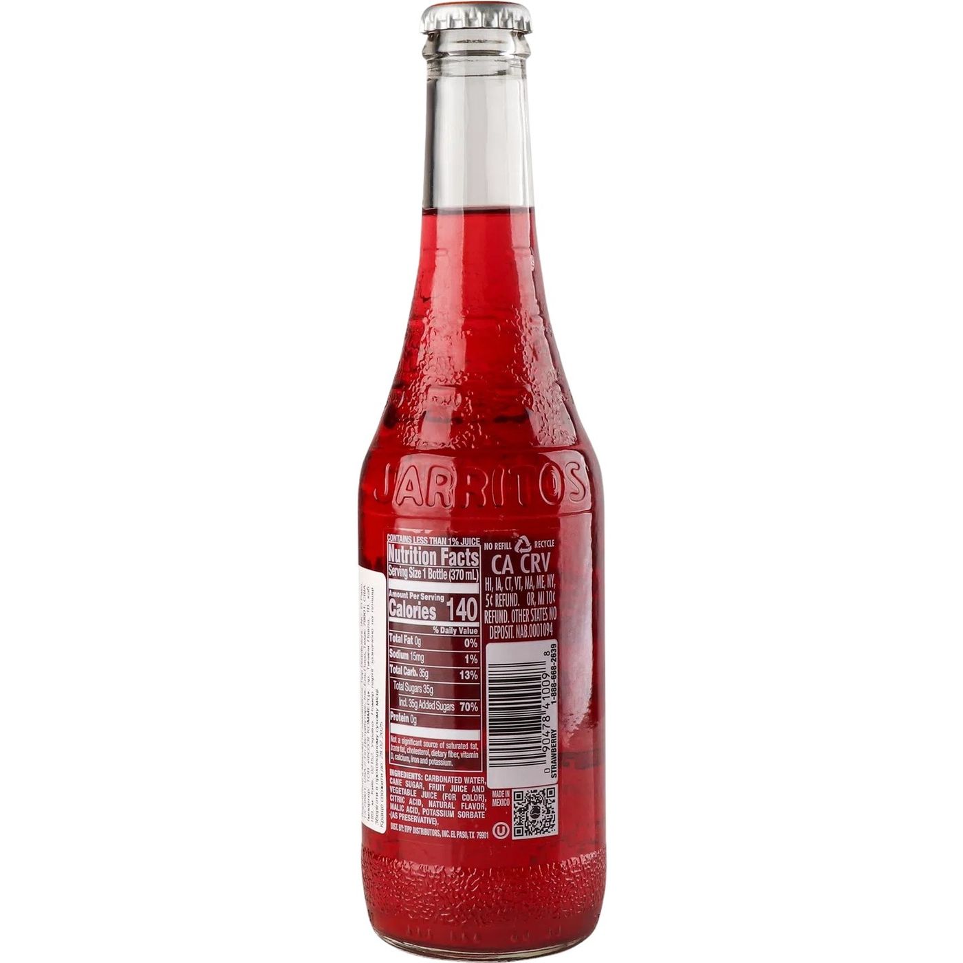 Напиток Jarritos Strawberry безалкогольный газированный 0.37 л (951539) - фото 3