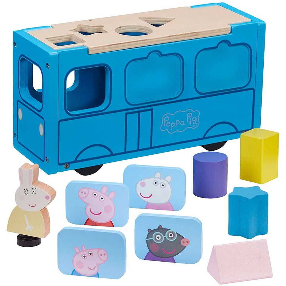 Photos - Educational Toy Peppa Дерев'яний ігровий набір-сортер  Pig Шкільний автобус Пеппи  (7222)