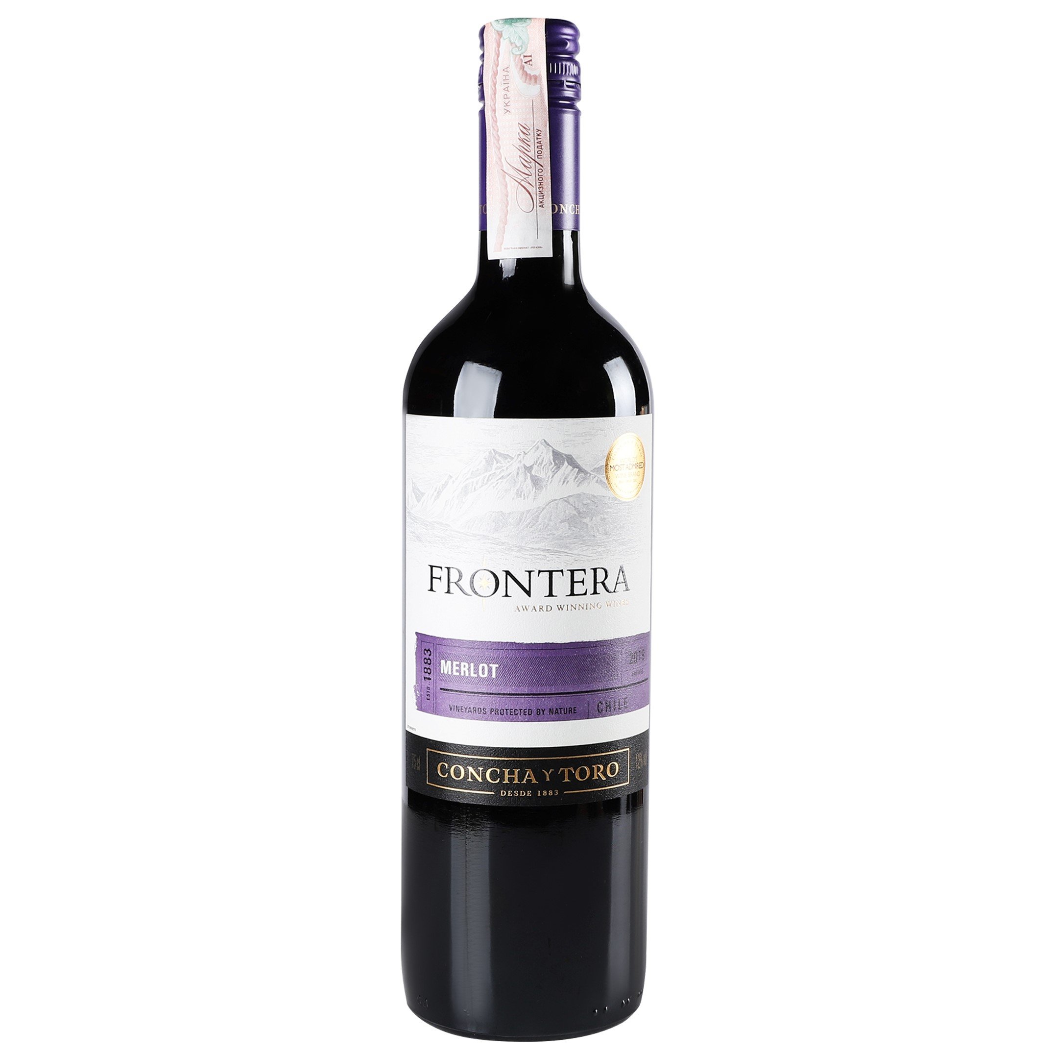 Вино Frontera Merlot, червоне, сухе, 12%, 0,75 л - фото 1