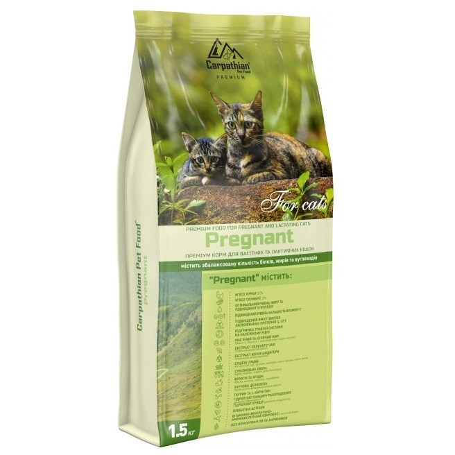 Сухий корм для вагітних та лактуючих котів Carpathian Pet Food Pregnant з куркою і скумбрією, 1,5 кг - фото 1